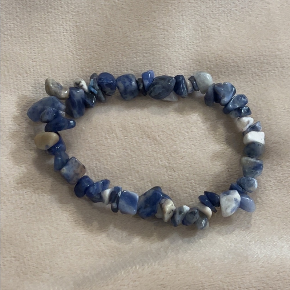Sodalite Gemstone Chip Bead Stretch Bracelet